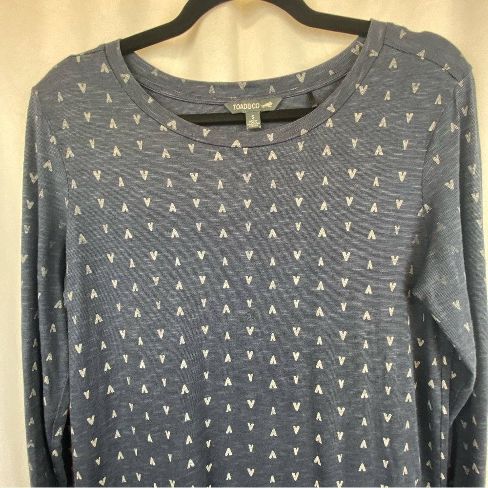 Toad & Co Windermere Long Sleeve Dress Geometric Tencel Cotton Blend Small - Picture 2 of 15
